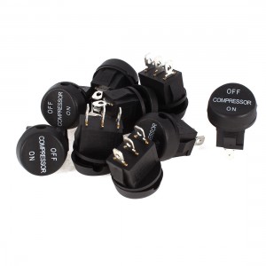 9 Pcs SPDT Black Mushroom Button On/Off Rocker Switch AC 250V/125V 6A/10A