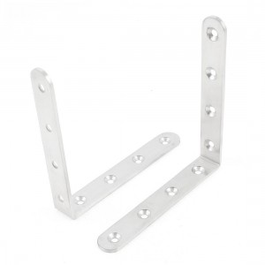 125mm x 125mm x 20mm Round End 8 Holes Corner Bracket Fastener 2 Pcs