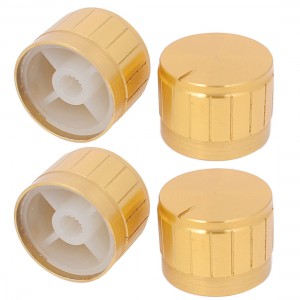 4Pcs 6mm Inner Diameter 23mm Knobs Gold Tone for Potentiometer