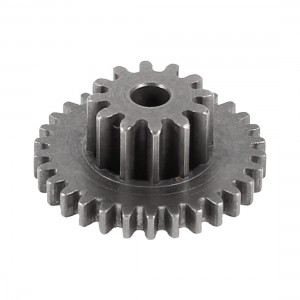 M0.5x25T+M0.6x10T 2.5mm Diameter Rod Hole Speed Reduction Motor Drive Gear Gray
