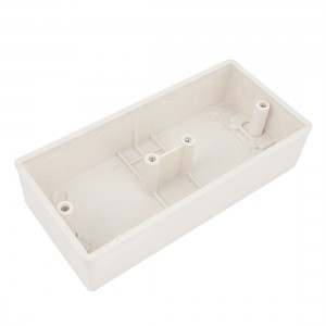 Flush Mounted Electrical Back Box Pattress 2 Gang 167x77x38mm White