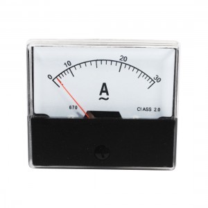 Analog Rectangle Panel AC Current Meter Class 2.0 AC 0-30A Gauge