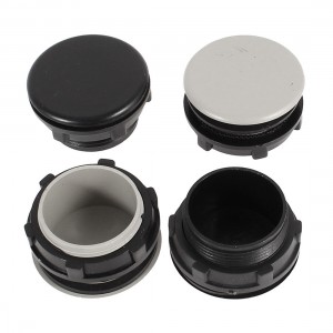 4 Pcs Black + Gray Plastic Push Button Switch 30mm Mount Hole Panel Plug Cap