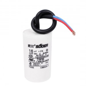16UF AC 450V Double Wire Washing Machine Motor Run Capacitor CBB60