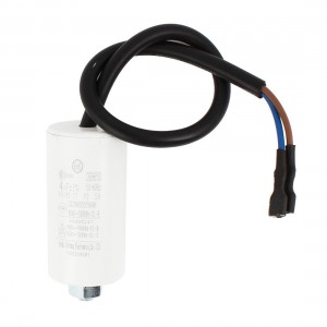 AC 450V/400V CBB65D 4uF Cylinder Shaped Electrolytic Motor Capacitor White