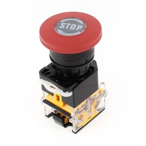 Locking Design 1 N/O 1 N/C Red Sign Ignition Push Button Switch 400V 10A