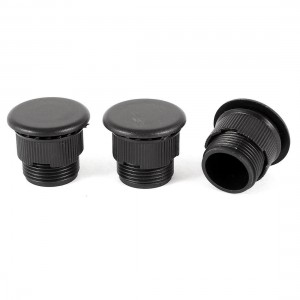 3 Pcs Black Plastic Push Button Switch 16mm Mount Hole Panel Plug Cap