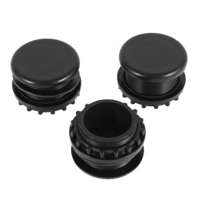 3 Pcs Black Plastic Push Button Switch 22mm Mount Hole Panel Plug Cap