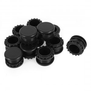 12 Pcs Black Plastic Push Button Switch 22mm Mount Hole Panel Plug Cap