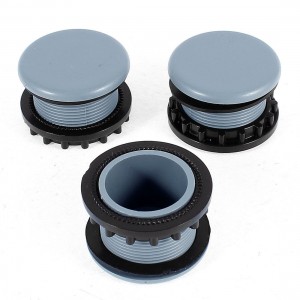 3 Pcs Gray Plastic Push Button Switch 22mm Mount Hole Panel Plug Cap