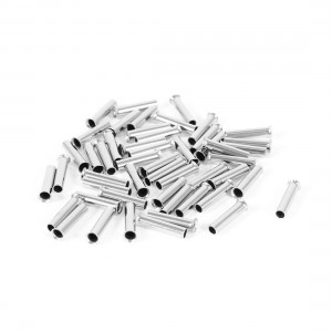 50 Pieces Silver Tone EN1008 Copper A.W.G 18 8mmx2mm Non-Insulated Wire Ferrules