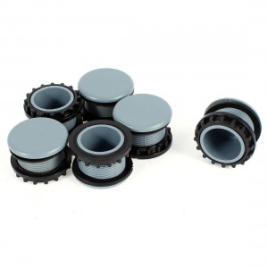 6 Pcs Gray Plastic Push Button Switch 22mm Mount Hole Panel Plug Cap