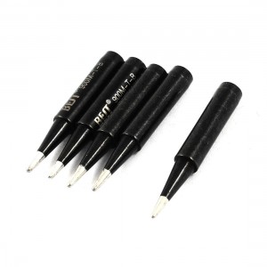 Black Metal 1.5mm Point Diameter Soldering Solder Iron Tip 5pcs
