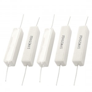 5Pcs 250 Ohm 10 Watt 5% Radial Lead Rectangle Ceramic Cement Resistor
