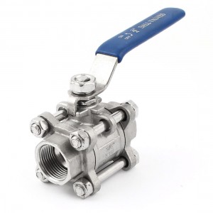 3/4PT 24mm Female Full Port 2 Way Stainless Steel 3-Piece Ball Valve