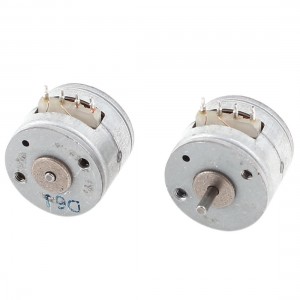 2Pcs 1000RPM Two Phase Four Wire 15mm Metal Stepper Motor Silver Tone