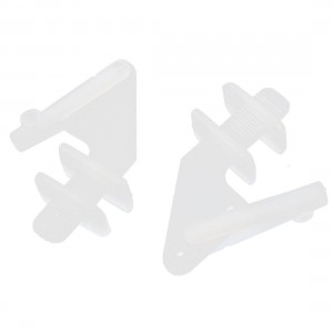2 Pcs White Plastic Four Holes Control Horns for RC Toy Models