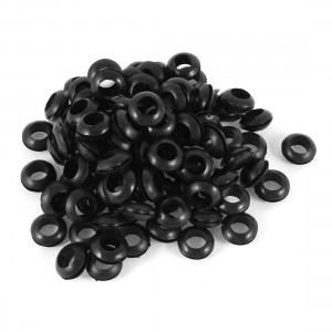 200pcs 5mm x 10mm Black Rubber Wiring Grommets Ring Cable Protector