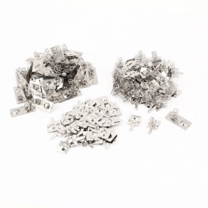 50 Pcs 2x AA Batteries Positive Negative Conversion Spring Plate Set Silver Tone