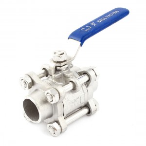 3/4PT 22mm Thread Full Port Stainless Steel Three-Piece Ball Valve