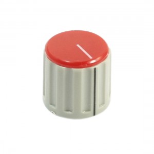 6mm Split Shaft Red Cap Stereo Radio Taper Potentiometer Volume Knob KN115
