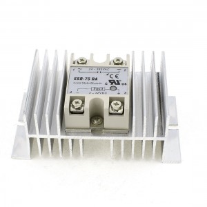 AC 24-380V 75A Output Silver Tone Aluminum Heatsink One Phase Solid State Relay