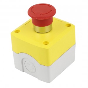 40mm Red Mushroom Head Latching Emergency Stop NC Pushbutton Switch w Box