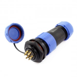 21mm Panel Mount 7 Pin Connector Aviation Plug Waterproof Cable Gland with Cover