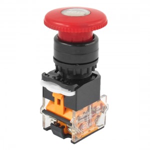 AC 380V 10A Red Sign Mushroom Emergency Stop Push Button Switch 1 NO 1 NC