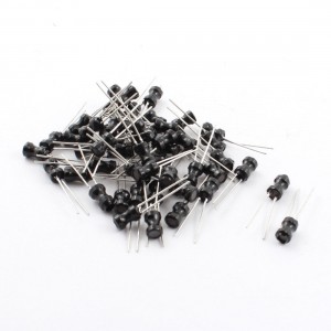 50Pcs 4x6mm 4.7UH 10% Radial Leaded Magnetic Core Inductors Black 500mA
