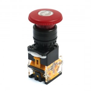 380V 10A DPST 1NO 1NC Circuit Control Self-Locking Mushroom Pushbutton Switch