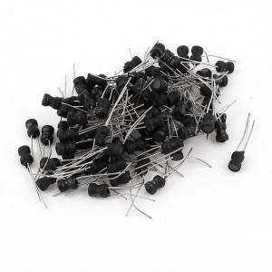 100Pcs 330uH 100mA 4x6mm 10% Tolerance Radial Lead Inductor Black