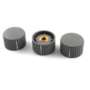 3Pcs 6mm x 32mm Gray Plastic Volume Control Rotary Potentiometer Knob Cap