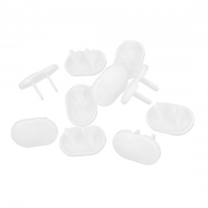 10 Pcs White Plastic 2 Pin Flat Pin Socket Covers Cap Protecting Socket Cover