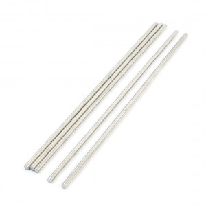 5PCS Lathe Drill 130x2.5mm Silver Tone Stainless Steel Round Rod Bars