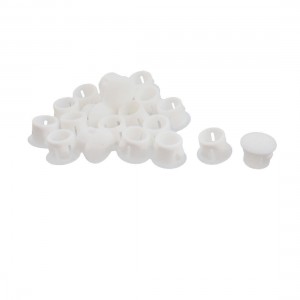 20Pcs SKT-8 7.8mm White Plastic Snap in Domed Blank Lock Hole Plug Cover
