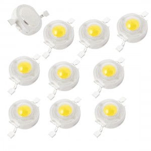 10pcs 1W Power Warm White LED Bright Light Bead Emitter 90-100LM 3000K-3500K