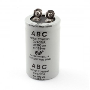 AC 125V 200uF 200MFD 2 Terminals Motor Start Capacitor for Washing Machine