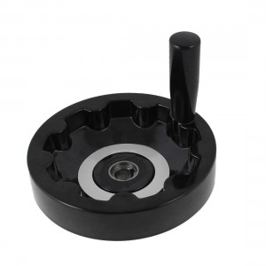 Foldable Revolving Handle 160mm Diameter Hand Wheel Black