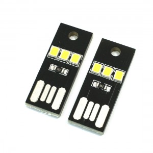 USB Port LED White Light 3LEDs Night Light Single Side Board 2 Pcs
