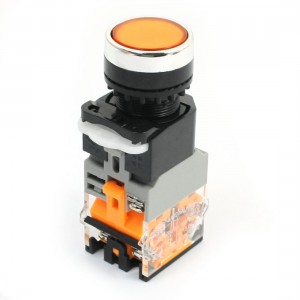 Machine Start DPST Momentary 1NO+1NC Orange Lamp Push Button Switch 660V 10A