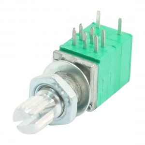 6mm Knurled Shaft Double Linear B 50Kohm Carbon Film Switch Rotary Potentiometer