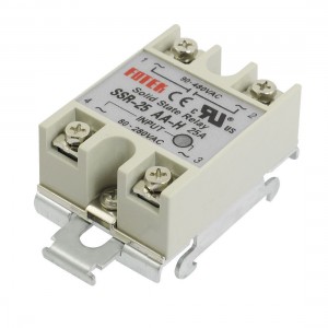 AC 80-280V Input Temperature Control Solid State Relay w DIN Rail 25A SSR-25AA-H