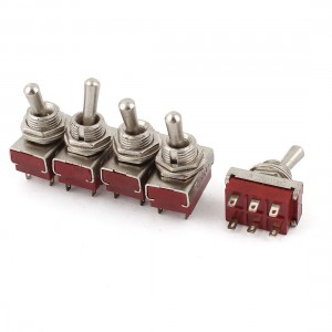 5 Pieces 6 Pin Terminals DPDT 2 Positions On Off Toggle Switches AC 250V 5A