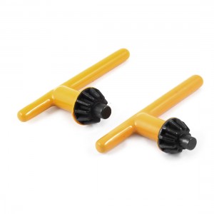 2 Pcs Yellow 5/8" Gear Dia 11 Teeth T Shaped Grip Metal Drill Chuck Key