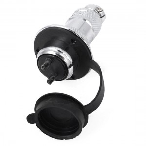 Waterproof Metal 2 Pin 19mm Aviation Plug Connector Adapter AC 200V 5A