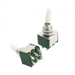 Panel Mount 2 Positions 6 Pin DPDT Toggle Switch AC 250V 2A Green 2pcs