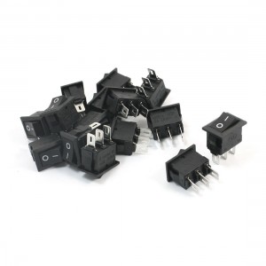 15Pcs SPDT ON/OFF 3 Pin Black Head Square Boat Rocker Switch AC250V 3A