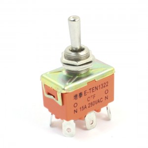 AC 250V 15A 3 Position 2P2T 6 Pin Terminals Locking Toggle Switch