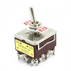 10A/380VAC 15A/250VAC 12 Terminals 3PDT ON/ON 2 Position Toggle Switch
